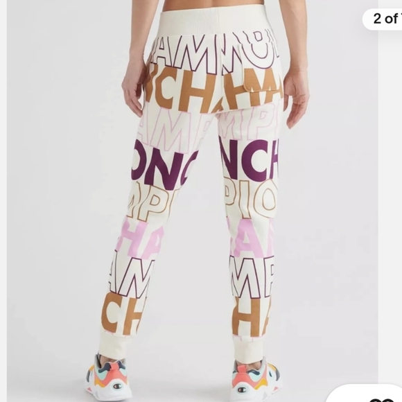 Champion Reverse Weave Jogger Allover Block Text Sweatpants - Picture 2 of 5
